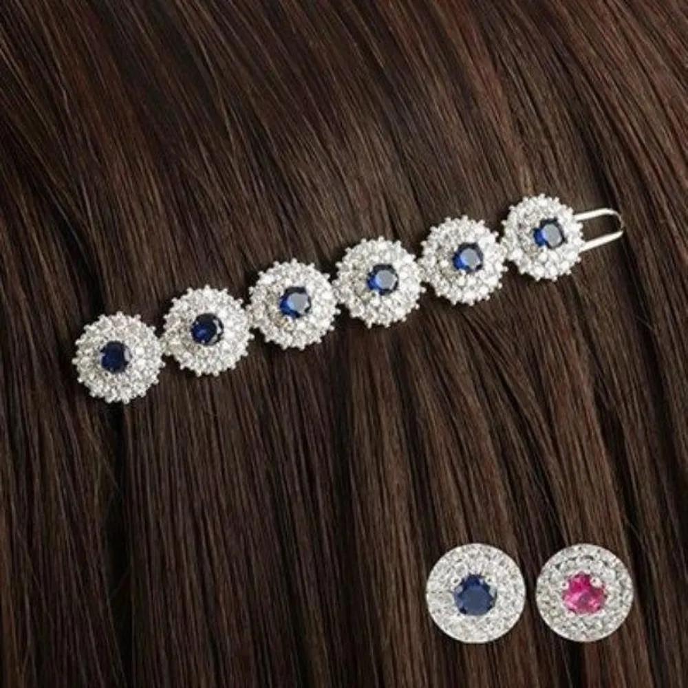 Women s Circle Round Blue Pink Accessory Hairpin A27144_1 FREE