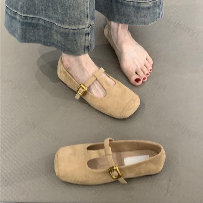 Leopard Print Women's Retro T-shaped Mary Jane 2026 Autumn Comfortable Non Slip Outdoor Casual Shoes Shallow Mouth Flat Shoes