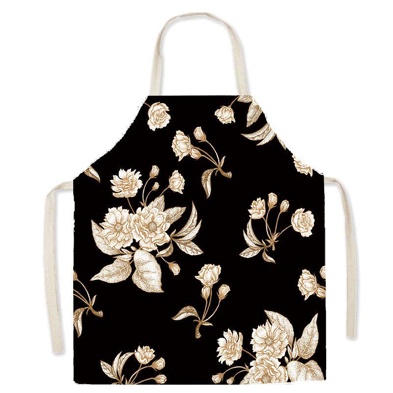 Pastoral Style Floral Series Kitchen Sleeveless Apron Color Floral Linen Apron Parent-Child Children'S Apron