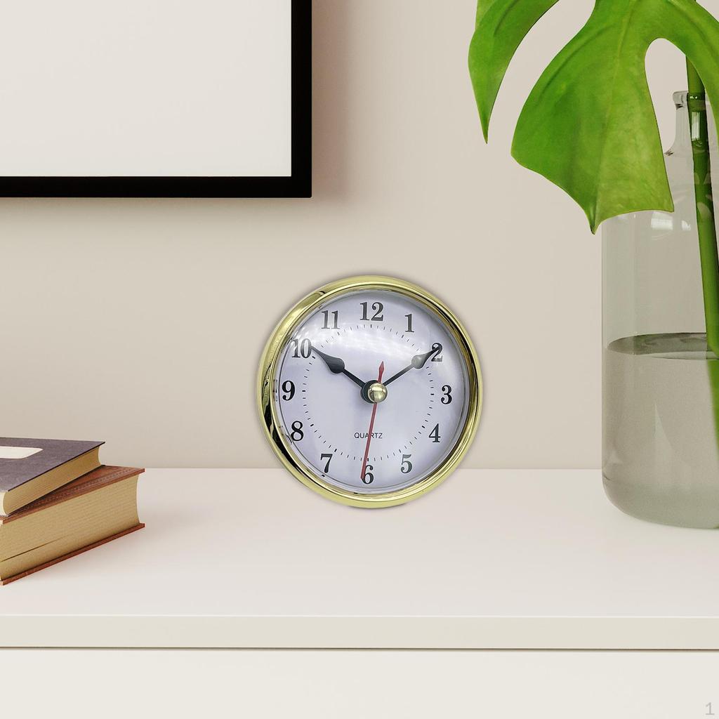 Clock Insert Round Mini 8cm Replacement for Living Room Guest Classroom Arabic Number