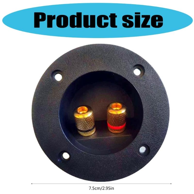 2 Way Speaker Box Clamp, DIY Home Car Stereoes Binding Post Round Spring Cup Connectors Speaker Junction Box Back Panel