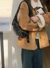 Vintage Coffee Colored Cow Horn Bag, Women's Armpit Bag, New Fashionable and Versatile Crossbody Bag, Dumpling Bag
