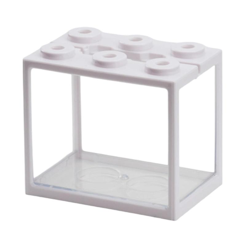 Stackable Desktop Aquarium with 6 Hole Betta Aquarium Suitable for Betta Fish Plastic Texture Design Easy to Clean