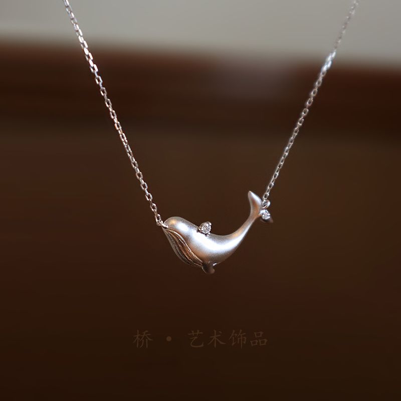 Whale Pendant Necklace Girl Light Luxury Niche Temperament Collarbone Chain Original Dolphin Necklace