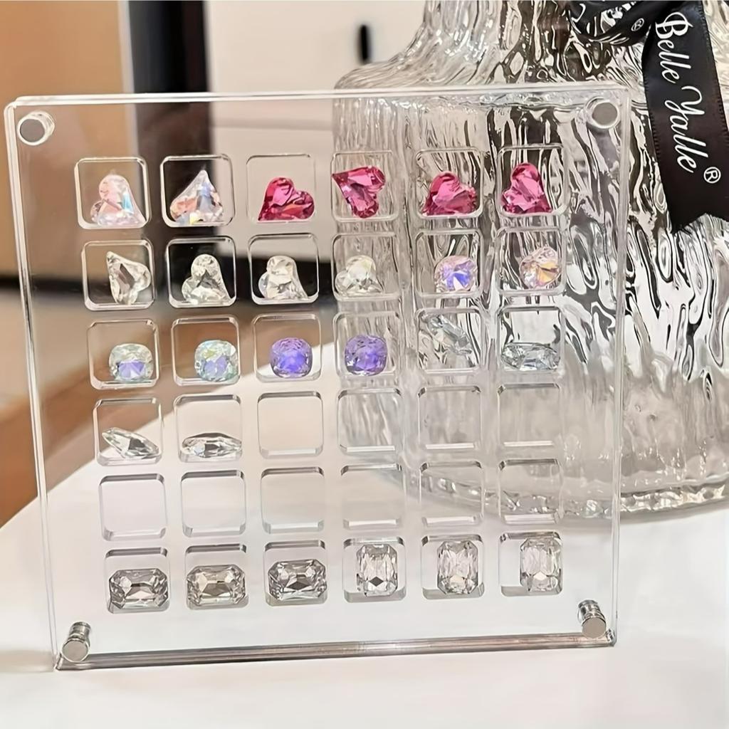 Custodia Espositore Magnetica in Acrilico Trasparente con 36 Scomparti Organizer Trasparente per Conchiglie Stelle Marine Gioielli Bigiotteria Esposizione per Creazione Gioielli