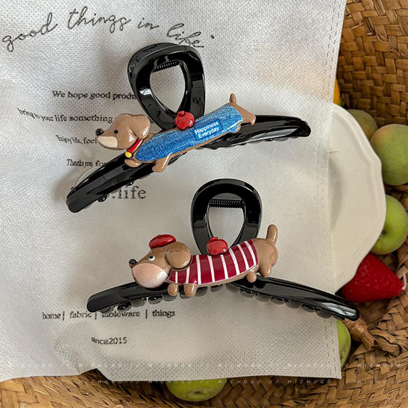 Dackel Haarspange Groß Cartoon Niedlich Krallenspangen Haarklammer Kopfschmuck Mode Haaraccessoires Für Frauen Mädchen