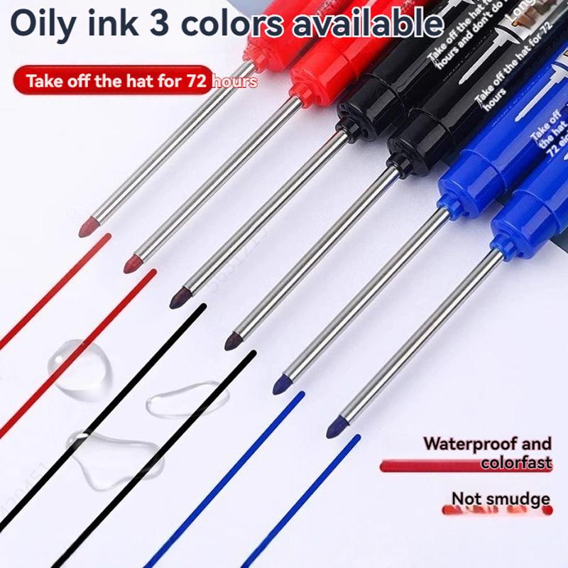 45mm Tip Deep Hole Long Head Nib Markers Set for Metal Pen Waterproof Bathroom Woodworking Decoration Multi-Purpose White Ink