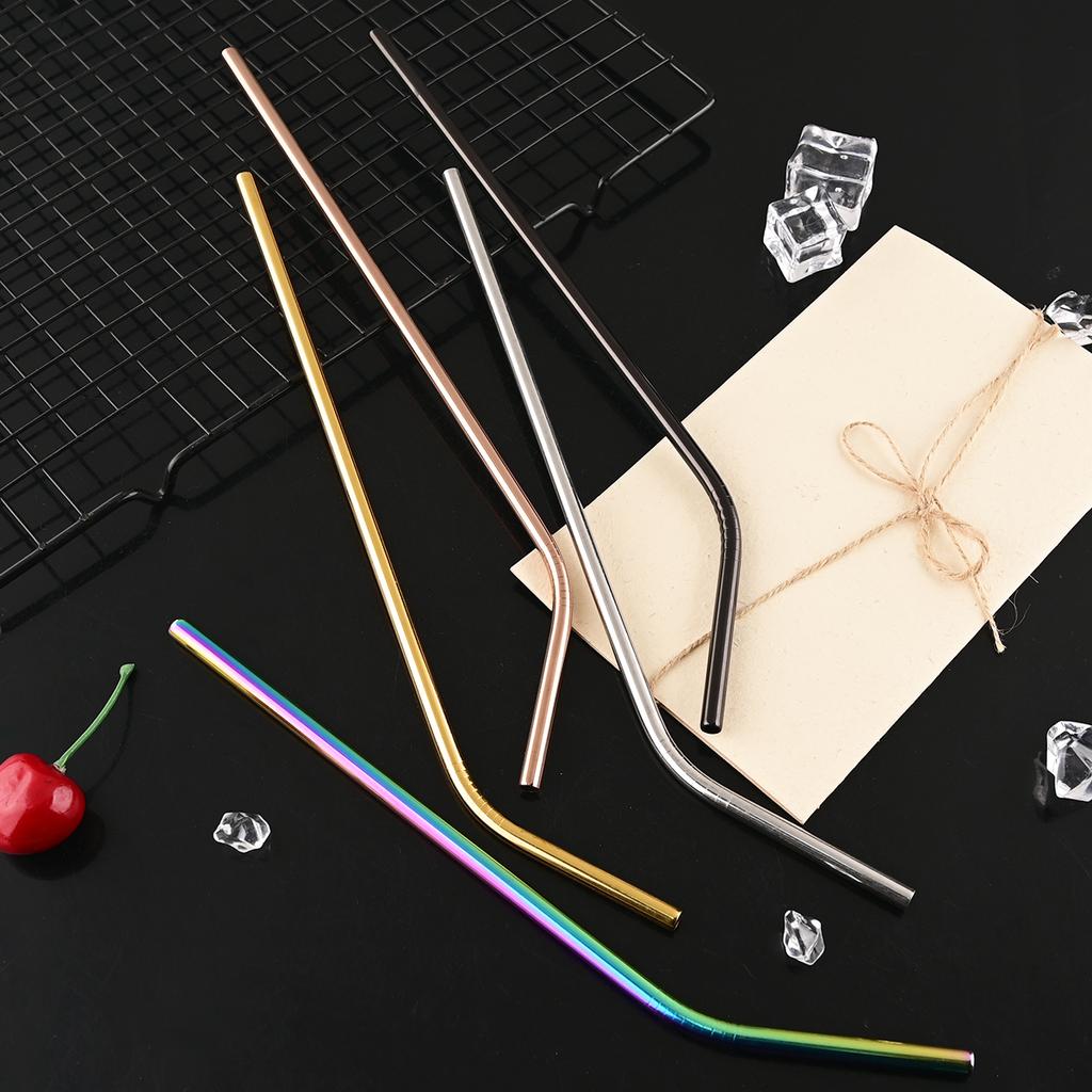 Set di 9 Cannucce Riutilizzabili Cannucce Metalliche Cannucce in Acciaio Inossidabile 304 per Caffè Latte Bar Accessorio Festa Cannuccia da Cocktail