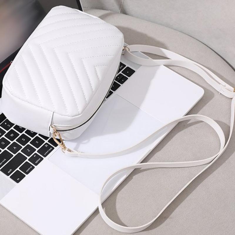 Fashionable And Minimalist Women'S Small Square Bag Pc Material Crossbody Bag Retro Corrugated Shoulder Bag