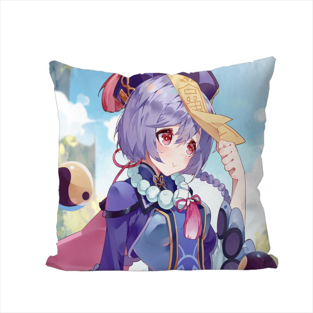 Genshin Impact Pillow Case For Car Sofa Decorative Home Doublesided Print Plush Square Throw Pillow Cushion Cover