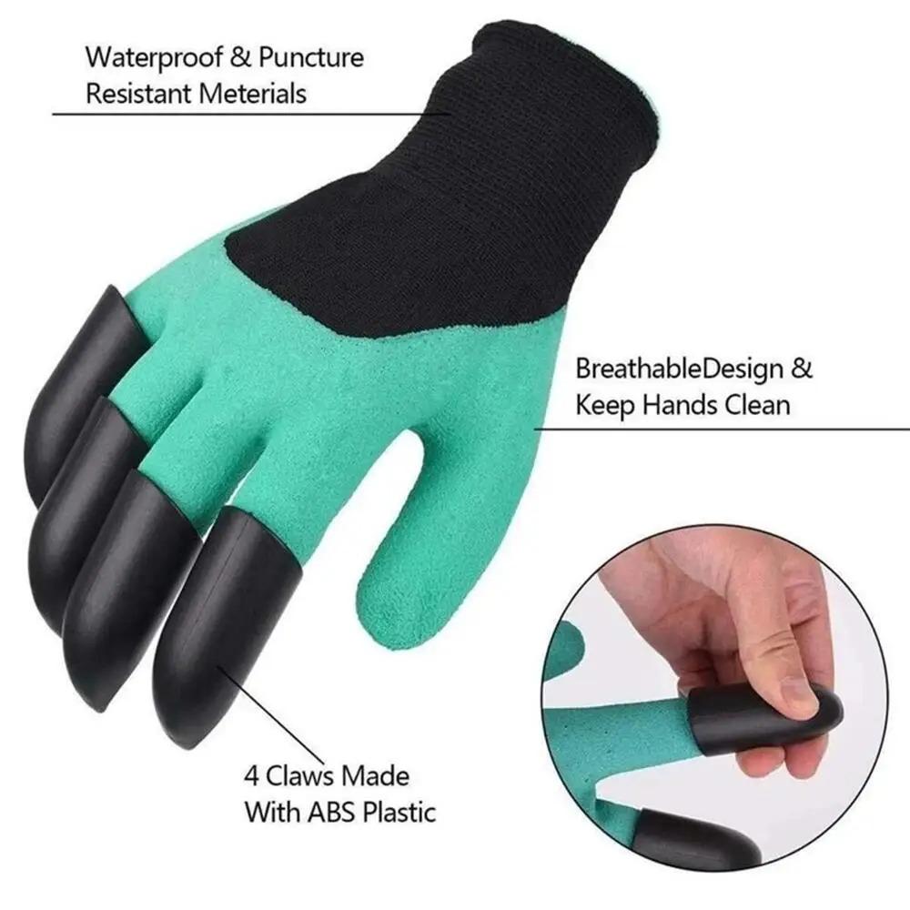 Garden Gloves With Claws - Dig, Plant, Weed & Seed Effortlessly - Protect Your Fingers & Nails