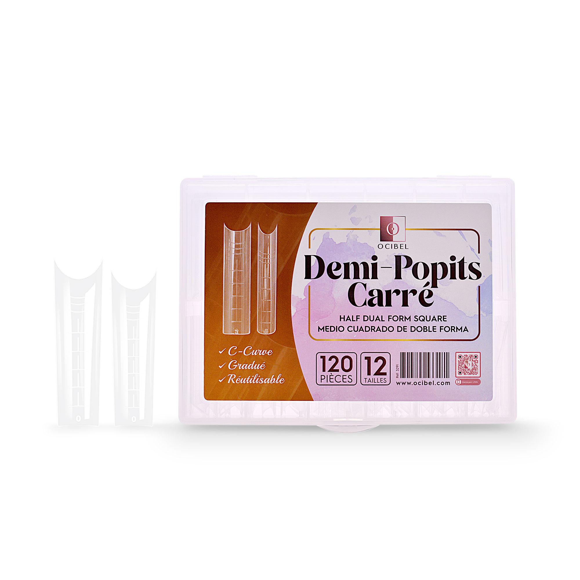 

120 Half Popits Square - Capsules Mold Dual Form System Transparent Create an Extension