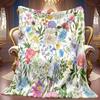 A 2D Colorful Floral-themed Flannel Blanket, a Soft High-definition Digital Print Cooling Blanket Suitable for All Seasons! Made of Soft and Breathabl