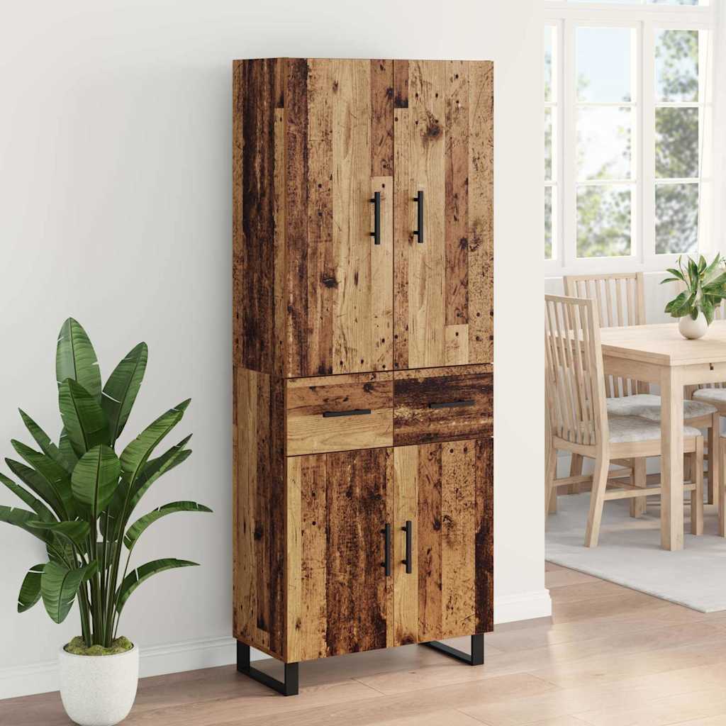 Highboard with Drawers 2 pcs Reclaimed Wood Look 69.5 x 34 x 180 cm