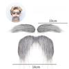 Self-Adhesive Fake Beard Set Hairy Facial Hair Props Novelty Eyebrow Mustache Set  Christmas Party