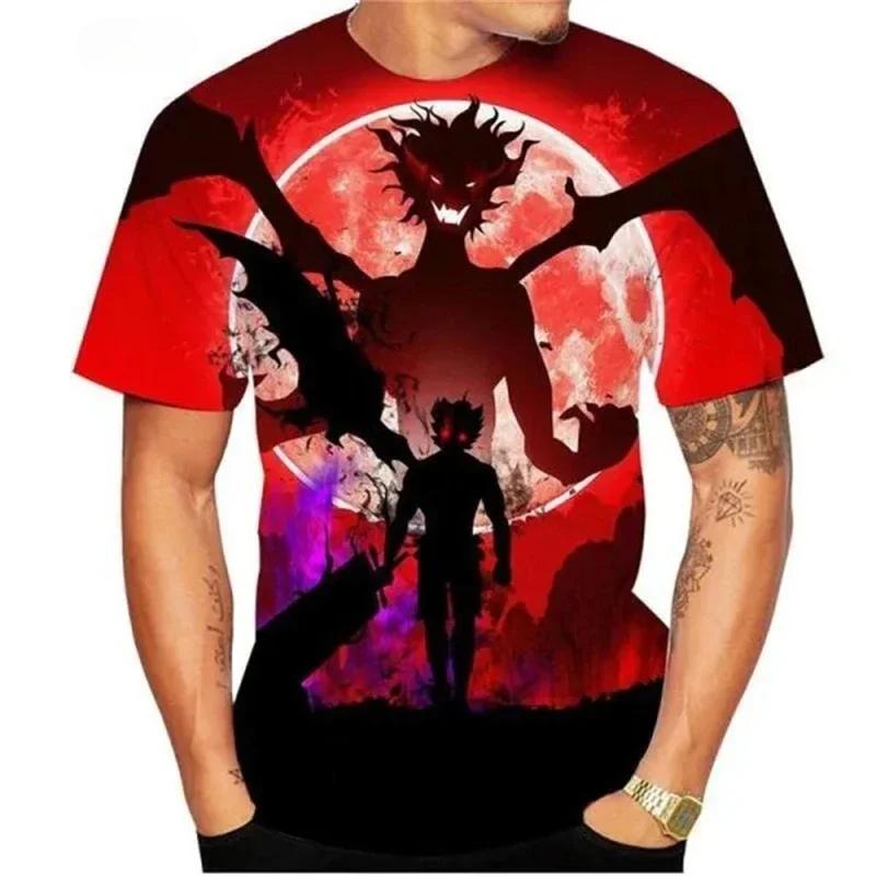 Man's Casual Short Sleeve T-Shirt Anime Black Clover 3D Print Tops Streetwear Cool Tees Parent Adult Clothing Short Sleeve