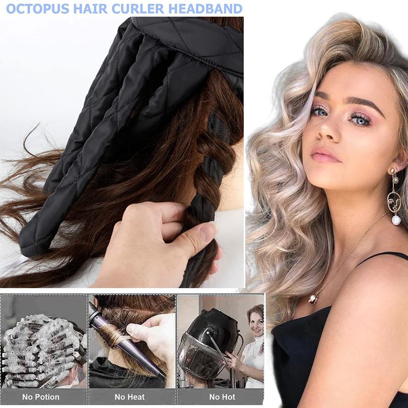 Heatless Curls Headband Adjustable Heatless Hair Curler, Removable Claw Design No Heat Curling Rod Headband Lazy Hair Curler