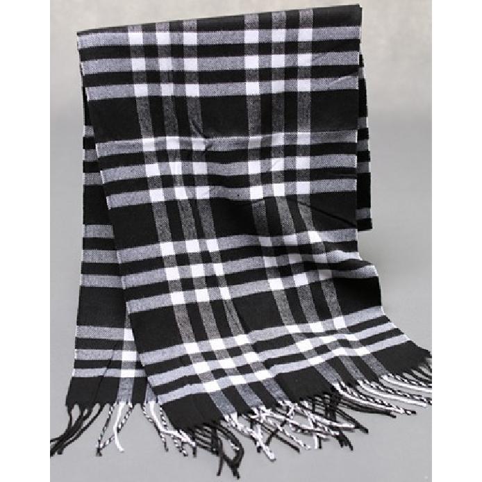 New Atmosphere Imitation Cashmere Plaid Tassel Scarf For Men In Autumn And Winter, With Thickened Velvet And Warm Neck