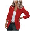 Damen Freizeit Revers Offen Vorne Strickjacke Langarm Arbeitsanzug Jacke Mantel