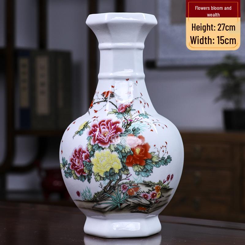 Modern Minimalist Ceramic Vase for Dried Flowers - Porcelain Ornament for Living Room Decor