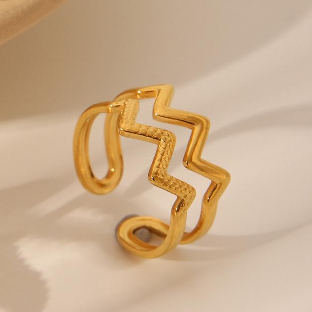 Bague pour femme minimaliste haut de gamme en acier inoxydable – Ne se décolore pas, polyvalente, design de niche