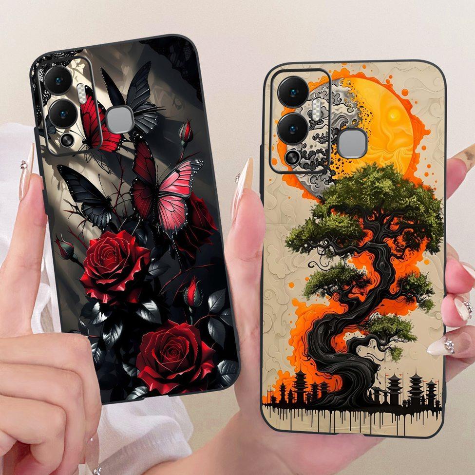 For Infinix Hot 12 Play Case Cover Cute Cat Luxury Fashion Funny Painted Phone Casing For Infinix X6816 X6816C