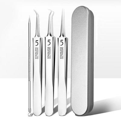 Ingrown Hair Removal 4-piece Set Hands, Legs, Eyebrows, Plucking, Tweezers, Extractor, Precision
