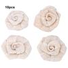 10PCS Handmade Jute Flowers Burlap Wedding Party Decoration DIY Clothing Accessories (Beige)