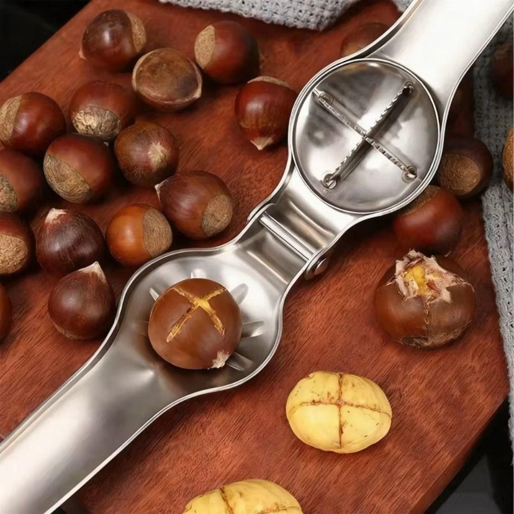 Cutter Function Chestnut Clip Opener Stainless Steel 2 in 1 Kitchen Tool Kitchen Use