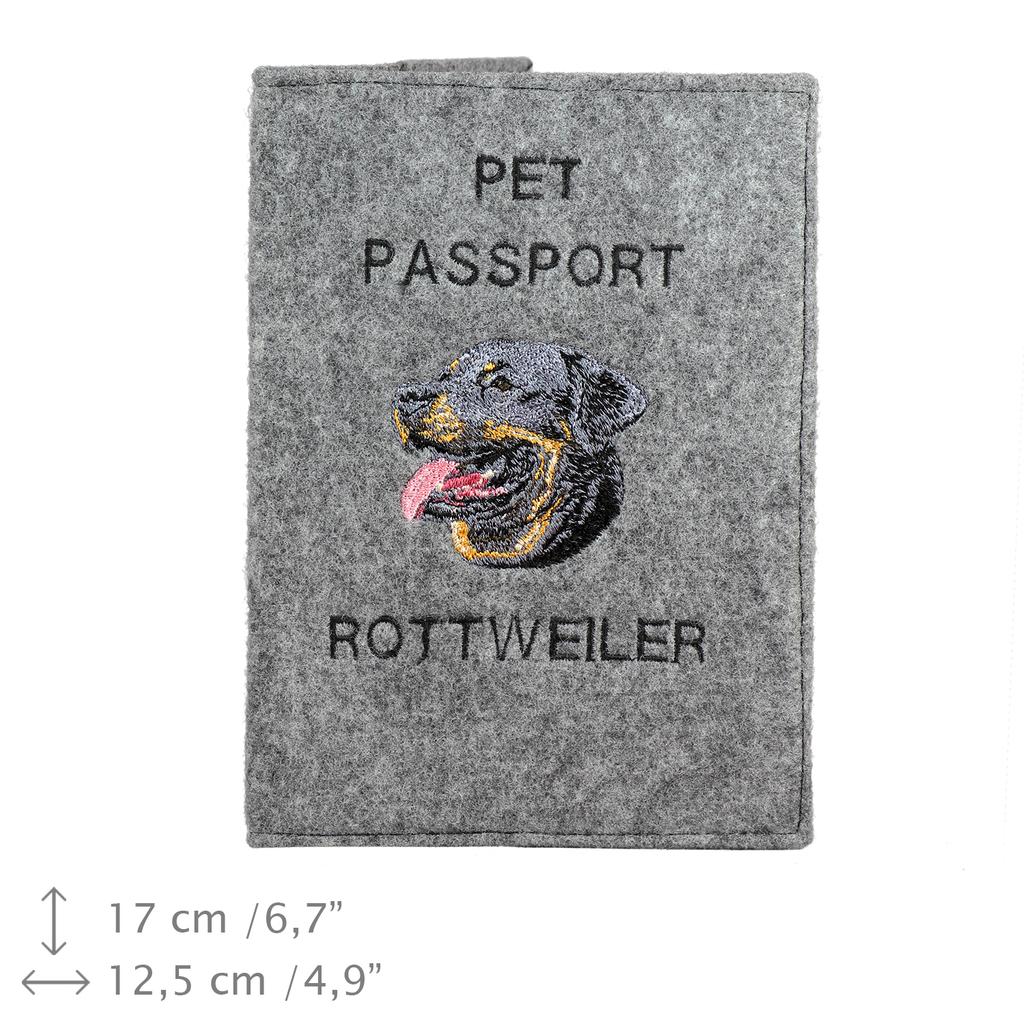 Rottweiler, Rott, Rottie - Dog passport case, document case, gift for the traveller from the Art-Dog brand