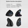 Vertical Mouse, 2.4G Rechargeable Upright Ergonomic Mouse with 3 Adjustable DPI Levels, RGB Fluorescent Light, Plug-in & Play, Gray
