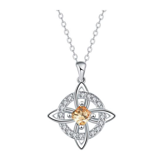 

Celtic Knot Necklace Witches Knot Birthstone Necklace Sparkling Celtic Symbol Necklace Wiccan Spiritual Jewelry Gift for Women Mom Wife Girlfriend Size#M