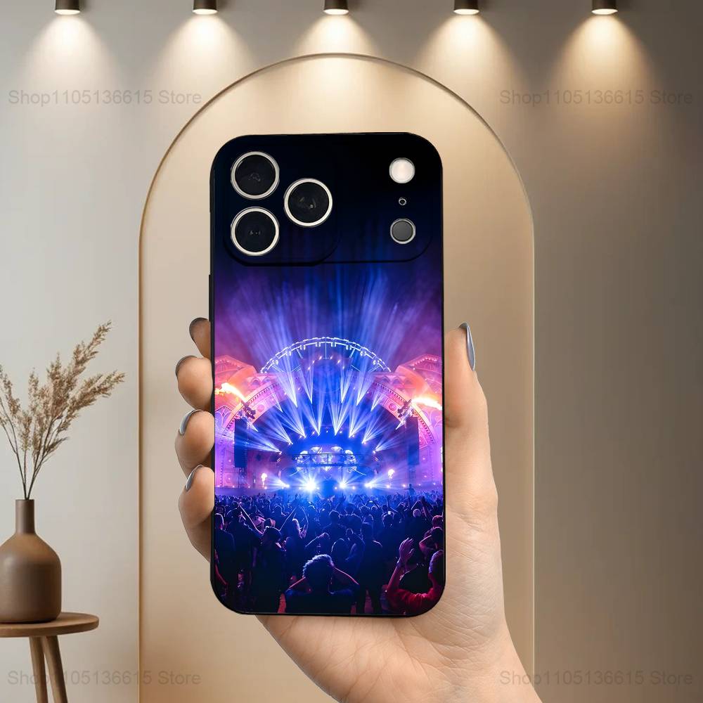 

Music T-TOMORROWLAND Case For iPhone 12,14,15,16,11,17,13,X,Mini,SE,XS,Plus,Pro,Max,8,7,XR,Soft Silicone Black iPhone11
