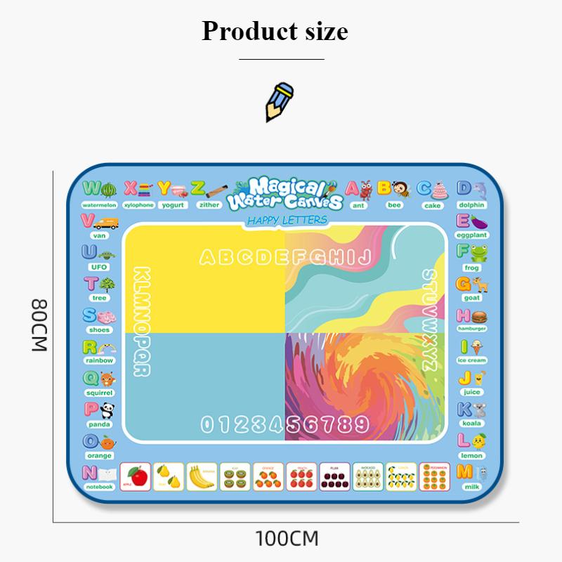 Magical Water Canvas Children's Learning Blanket Water Writing Cloth Repeated Graffiti Water Painting Blanket Large Watercolor Graffiti Pad