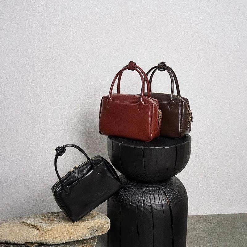 Leather Bags, Small Square Bags for Spring and Summer, Women's Handbags, High-end and Niche Crossbody Small Bags