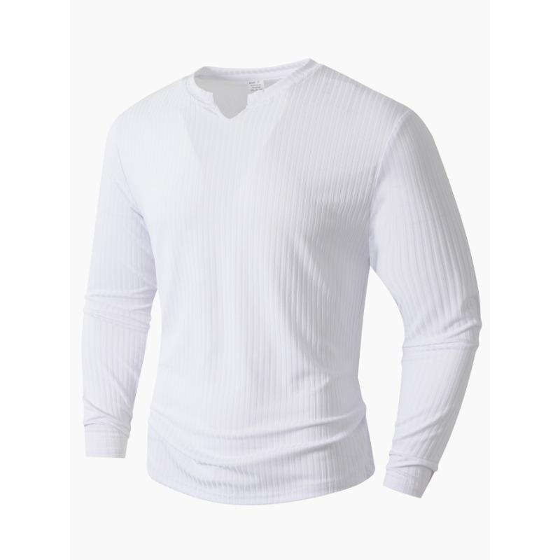 Men S Long Sleeve V Neck Striped Slim Fit Casual Sports T Shirt S