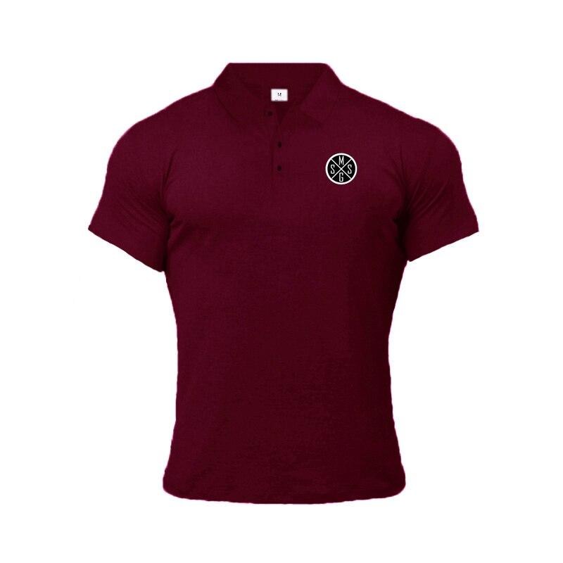 Muscleguys Summer Men's Handsome Polo T-Shirts Cotton Fitness Tops Printed Short Sleeve Korean Casual