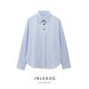 Jnleaog New Arrival Women's Clothing Fashion Style French Fashion Design Patchwork Button Decoration Poplin Shirt 2238534