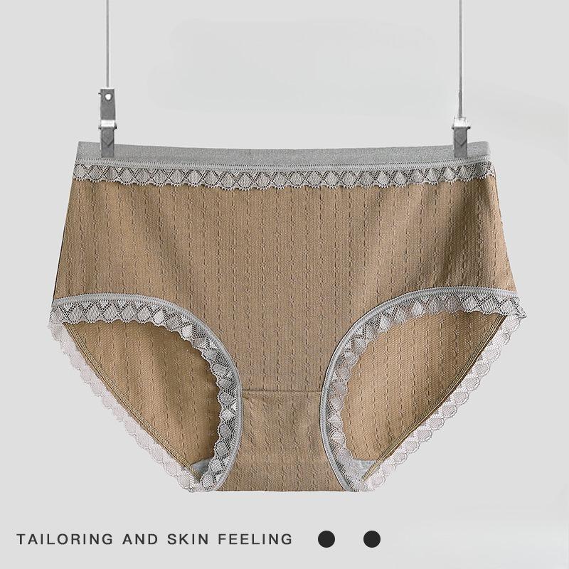 Summer Fashion Women's Pure Cotton Mid High Waist Underwear Comfortable Breathable Sexy Hip Hugging Women's Triangle Panties