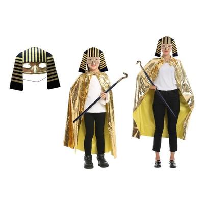 Egyptian Pharaoh Costume Golden Cape Cloak Wrap Egyptian Mask Pharaoh Mask Hallf Face Mask for Halloween Cosplay Party