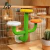 Multi-tiered Bird Perch Cactus Parrot Perch Multi-Tier Textured Non-slip Standing Platform Budgie Easy Install Toy Toy Cage Accessory for Parakeets