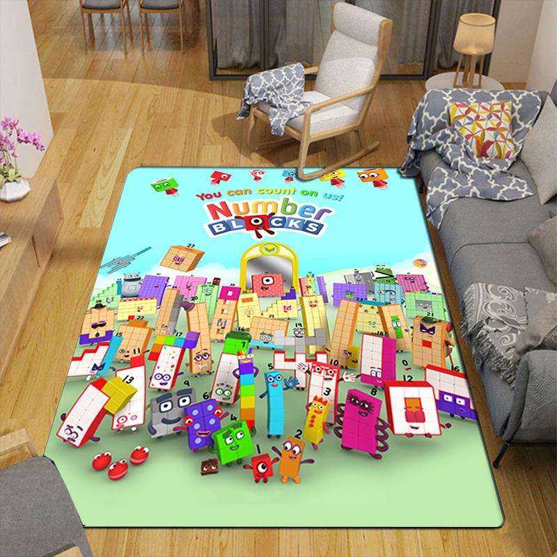 Numberblocks cartoon print Rug Floor Mat for Living Room or Bedroom Soft and Comfortable Carpet a Gift for Birthday and Holiday.