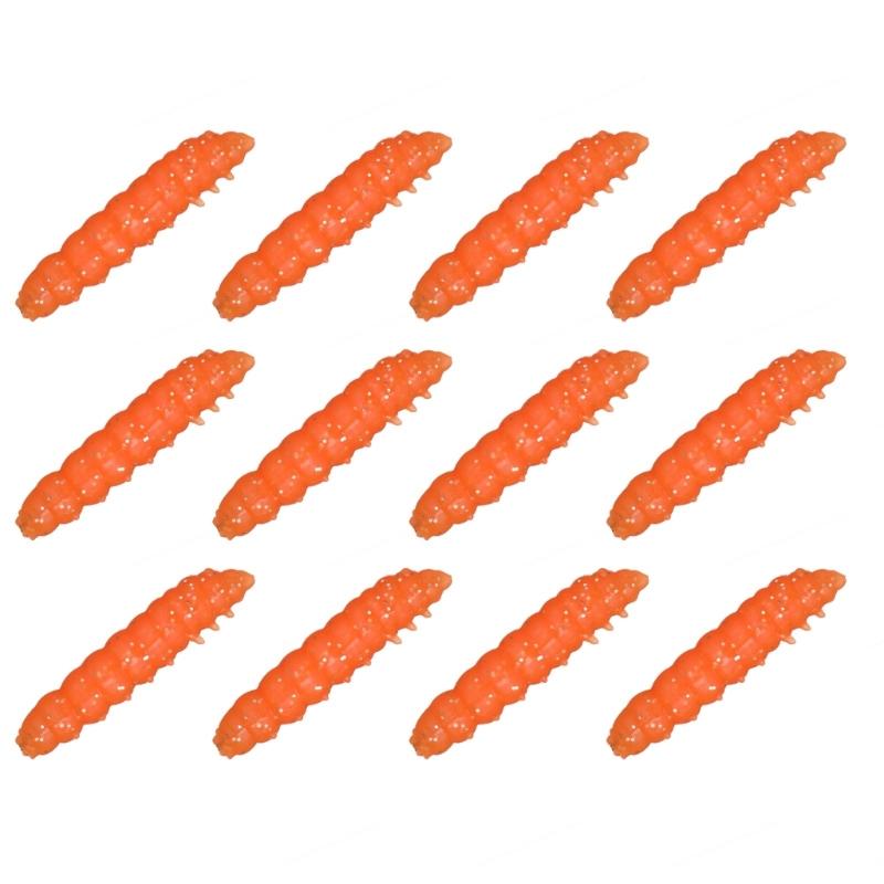 12PCS TPE Bread Worm Fishing Lures with Glow Feature for Freshwater Saltwater Night Fishing Soft Baits