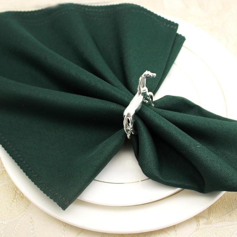 Pack of 6 Elegant Horse Design Napkin Rings Alloy Western Equestrians Napkin Buckle for Dining Table Parties Event Decors