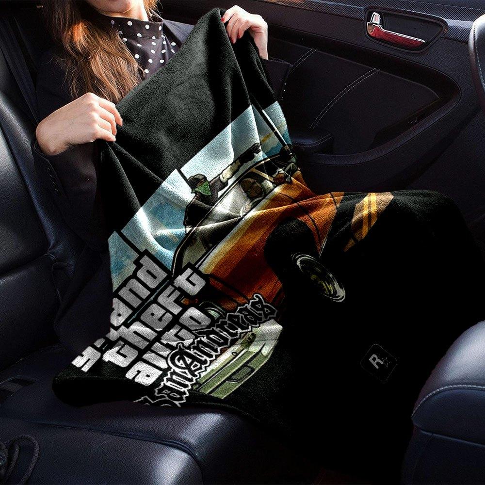 1pc Grand Theft Auto Soft Flannel Blanket with Designer Print A Cozy Blanket for All Seasons, Perfect for the Couch, Bed, Office