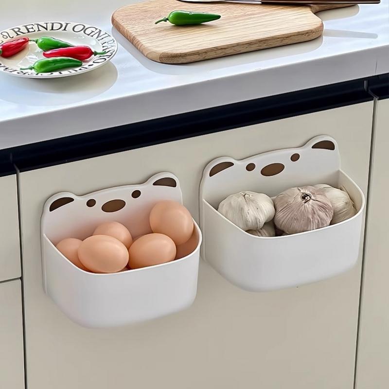 Nástěnný úložný box Kuchyňský koš na cibuli, zázvor, česnek Stojany na koření Koš na koření Koupelnový organizér