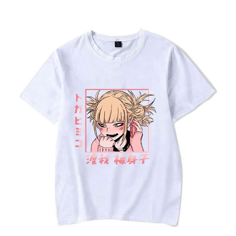 New Anime Himiko Toga Printing T-shirt Women Men Fashion Tees Round Neck Anime T-shirt