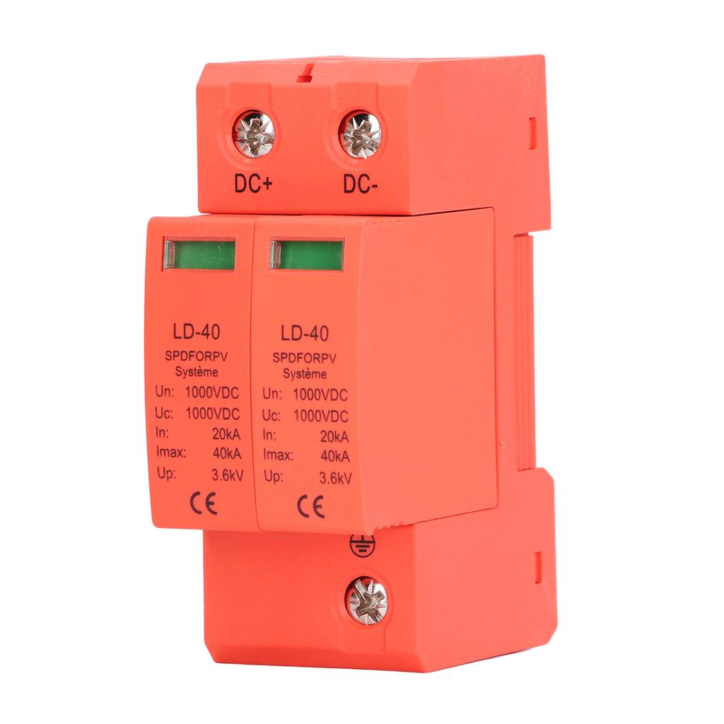Surge Protective Device 1000V DC 20‑40KA 2P PC Photovoltaic PV Voltage Protection Arrester Protector