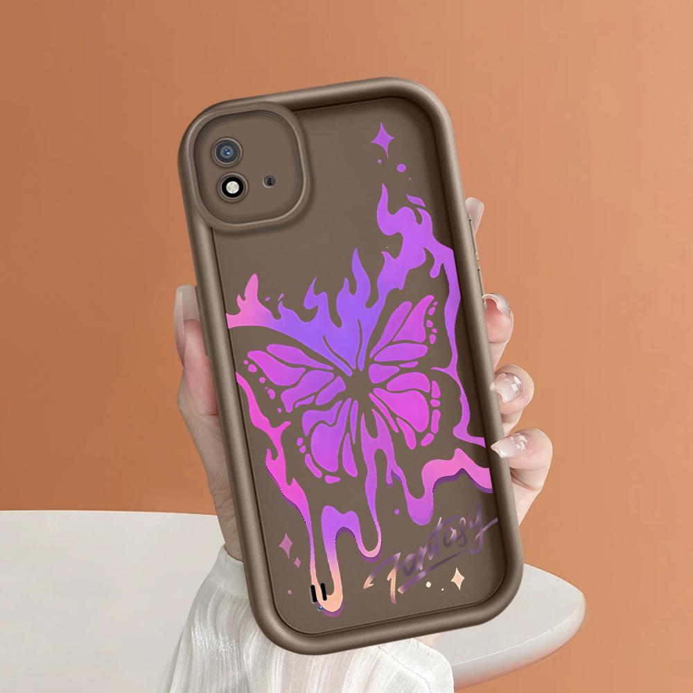 Měkký silikonový čtvercový žebříkový vzor tisku Pouzdro telefonu Plný kryt fotoaparátu Ochranné pryžové pouzdro odolné proti nárazům pro OPPO Realme