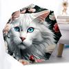 1pc Floral Cat Print Automatic Umbrella - 8-Rib Durable Frame, Portable Fashion Accessory & Holiday Gift Yy251117160